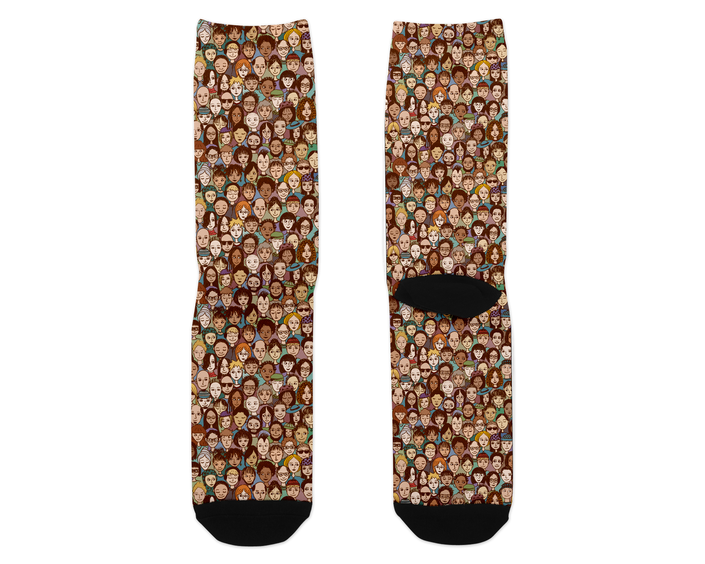 Crowded Dress Socks (Brown)