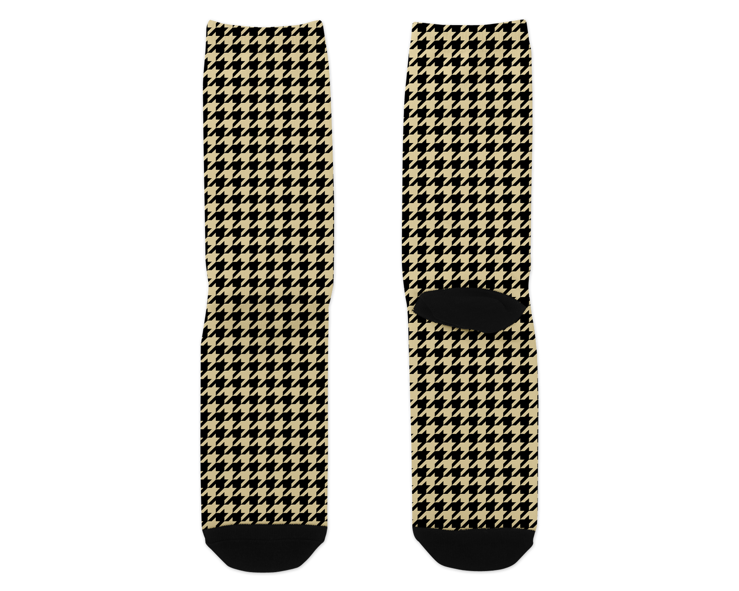 Black and Yellow Houndstooth Dress Socks